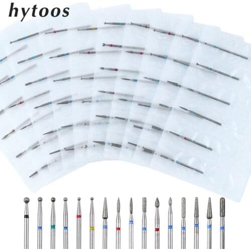 HYTOOS 6Pcs/set Diamond Nail Drill Bits 3/32" Manicure Bits Electric Drills Accessories Rotary Cuticle Bit Grinding Tool