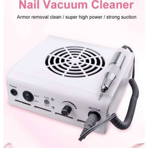 80W 2-IN-1 Nail Drill Machine & Nail Dust Collector Manicure With Powerful Fan Mill Cutter Machine For Manicure Pedicure Tool
