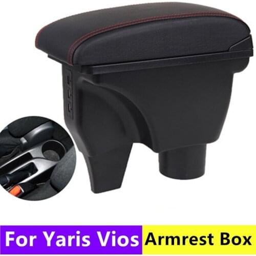 Car Arm Rest Storage Box For Toyota Yaris L Vios 2011-2017Hatchback Centre Console Storage Box Rotatable Armrest