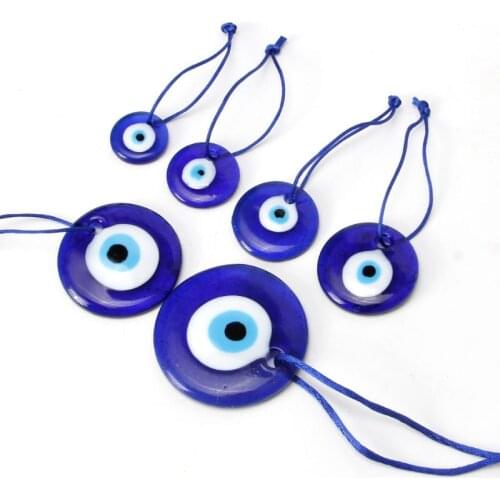 Large Blue Evil Eye Mystic Protection Glass Luck Charm Amulet Turkish 1"-2.5"