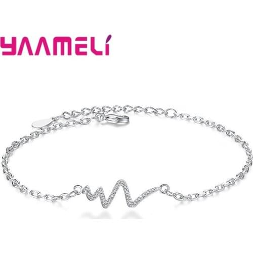 Bracelet Snake Chain Elegant Classic Retro Style With A Ripple Letter 'W' Modeling Fantasy 925 Sterling Silver For Girl