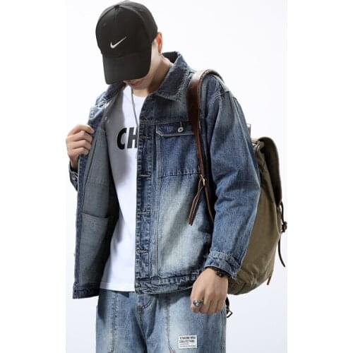 Denim Jacket Mens Spring Autumn 2020 Hong Kong Style Ins Loose All-match Korean Trend Casual Slim Men Clothing Fashion 5XL