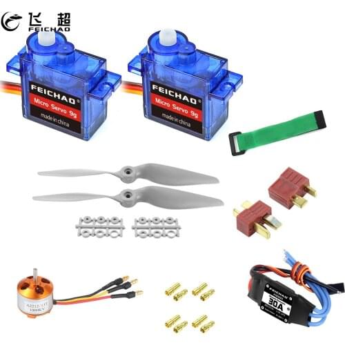 FEICHAO A2212 1000KV Brushless Motor 30A ESC SG90 9G Micro Servo 9 inch Propeller T/XT60 Plug for RC Fixed Wing Plane Helicopter
