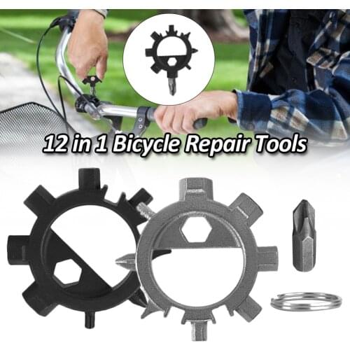Stainless Steel MTB Bicycle Repair Tools 12 in 1 Multitool Hex Torx Cross Screwdriver Bottle Opener Portable Bike Tools