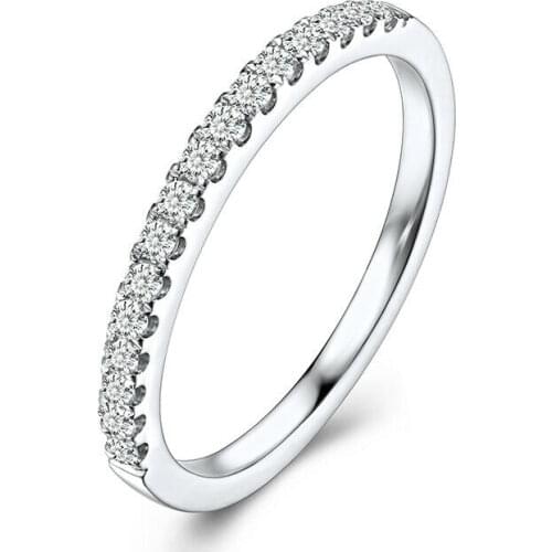 Sterling Silver 0.2CT Natural Diamonds Eternal Engagement Band Fine Jewelry Ring