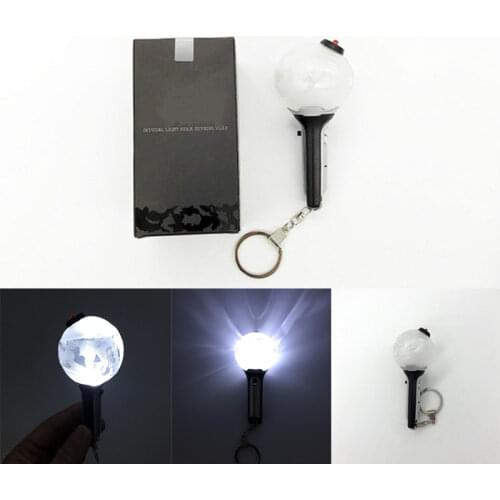 Kpop bangtan boys Mini lightstick Ver1 2 Mini Light stick key chain K-pop bangtan boys Lamp keychain pendant keyring