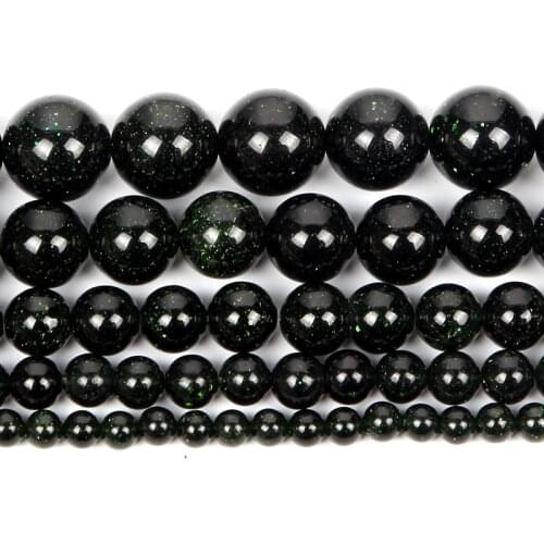 Natural Stone Smooth Green Sandstone Round Loose Beads For Jewelry Making For Needlework Beads 15'' Strand 4/6/8/10/12 MM