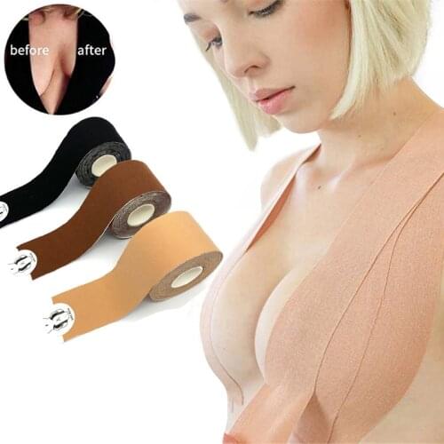 6cm Wide 5M/Roll Breast Lift Tape Boobtape Bra Nipple Cover Women Breathable Safe Invisible Silicone Boob Tape Black Brown Nude