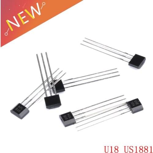 10pcs U18 US1881 TO-92 OH188 1881 U18 TO92 Hall Effect Sensor Magnetic Detector Hall Sensor Motor