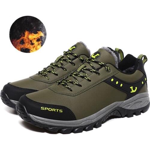Winter Men Shoes Outdoor Waterproof Hiking Shoes Men Big Size Camping Jungle Men Sneakers Non-slip Climbing Trekking Shoes