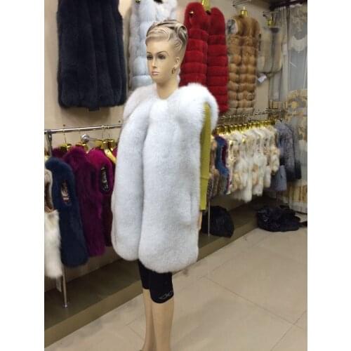 2016 New Natural Real fox fur Vest women full pelt fox fur coat winter fur jacket