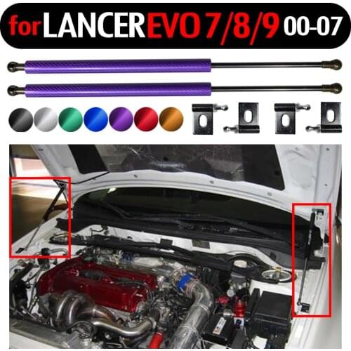 Front Hood Bonnet Modify Gas Struts Lift Support for Mitsubishi lancer Evo 7/8/9 CT9A 2000-2007 Shock Damper Carbon Absorber