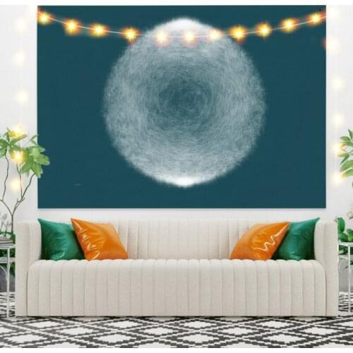 Scenery Tapestry White Moon Blue Backdrop for Livingroom Photography Wall Decor