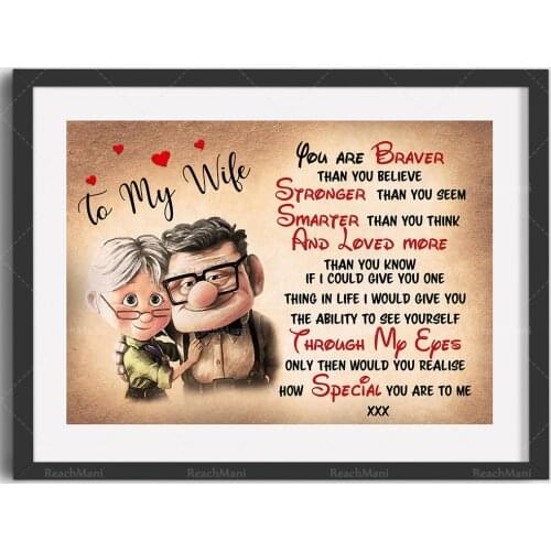 Canvas poster Nordic Valentines Day gift | With courage beyond your imagination | Couple printing poster printing living room p
