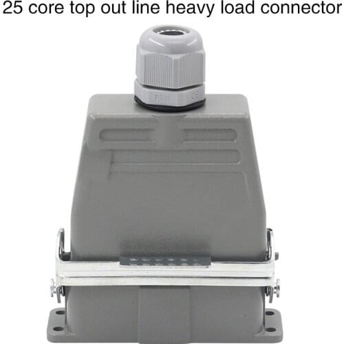 Rectangular heavy duty connector 25 core h16a-hd-025mf cold press industrial waterproof aviation plug socket 10A
