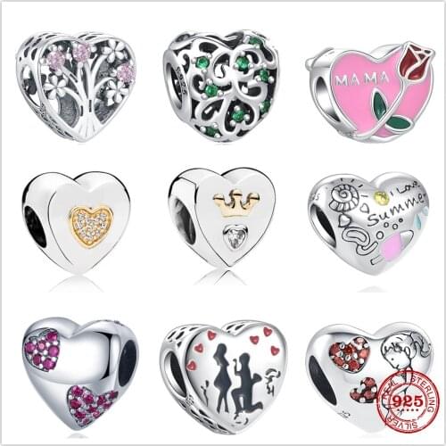 The new Silver Shiny Rose proposal summer pregnant woman fit Pandora Charm Silver 925 Bead Bangle with stylish DIY jewelry