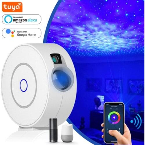 Tuya Smart Star Projector WiFi Laser Starry Sky Projector Waving Night Light Led Colorful APP Wireless Control Alexa Compatible