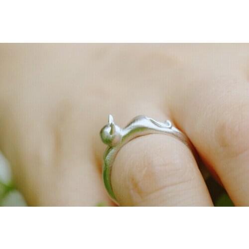Unique Retro Cat Adjustable Ring High Quality Design Mens Cat Promise Rings Women Gift Overwatch Aros
