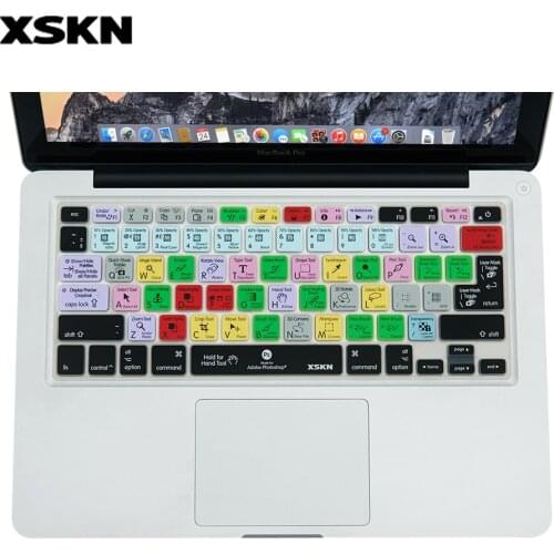 XSKN Adobe Photoshop Keyboard Shortcut Silicone Cover for Macbook Pro Air 13 15, Functional Hotkey Photo Edit Keyboard Protector