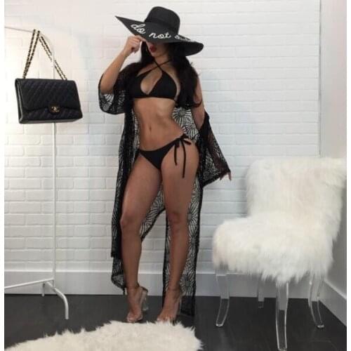 Women Cover-Ups 2021 New Arrival Floral Summer Women Bathing Suit Lace Crochet Lace Bikini Swimwear Cover Up Beach Dress