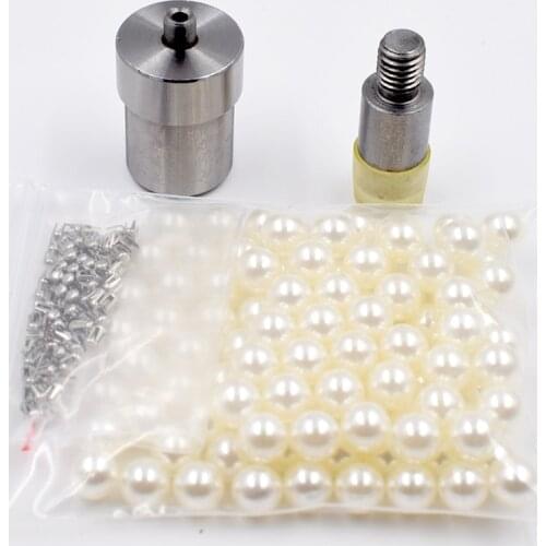 100sets 4/5/6/8/10/12mm Garment Beads Pearl button with prong nail for shoe bag, apparel decoration clothing rivet accessories