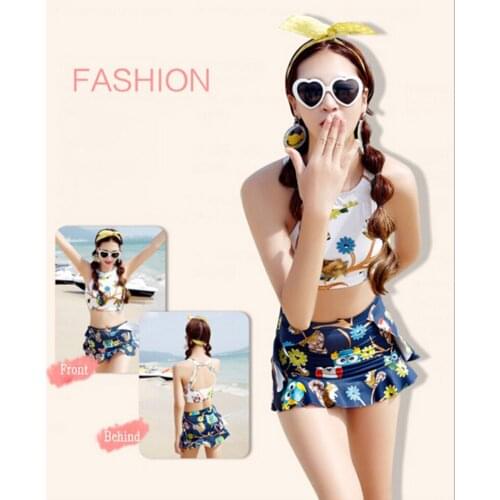 2020 Sexy Bathing Graffiti Swimsuit A Cartoon Swimming Suit Split Skirt Swimwear Free Shipping