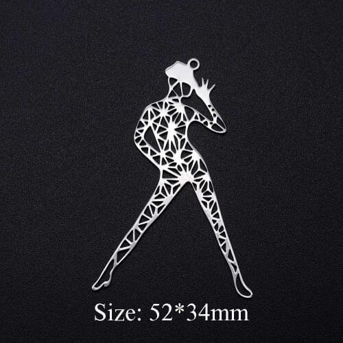 3pcs/lot Unique Dancer 316L Stainless Steel DIY Earring Charms Wholesale For Jewelry Making OEM Charm Accepted Super Quality