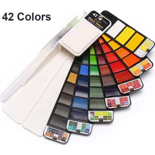42 Assorted Colors Watercolor Paint Set Perfect Foldable Watercolor Field Sketch Set for Outdoor Painting