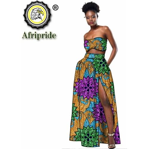 African Skrit Sets for Women Traditional Plus Size African Clothes Dashiki Elegant Women Set Crop Top Skirt Sexy Party S2026028