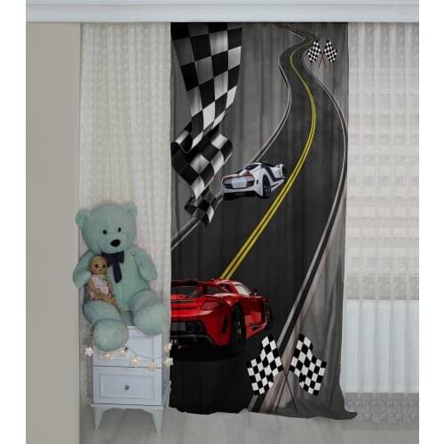 Car pattern background curtain velvet curtain children room cover cars
