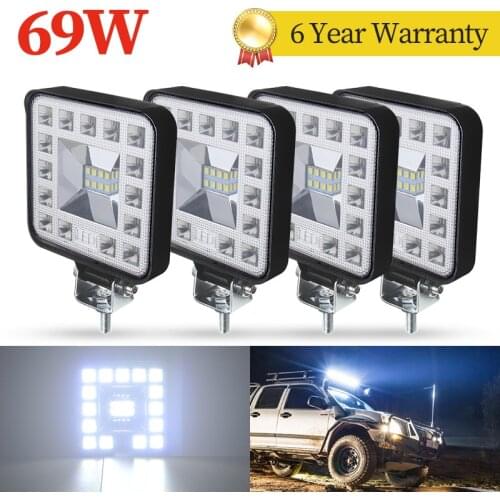 4pcs 69W Led working light bar car 4x4 23 led work bar offroad SUV ATV Tractor Boat Trucks Excavator 12V 24V led work light