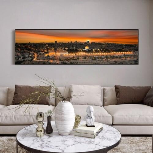 Black and White Beautiful City Night View Large Canvas Painting Poster Wall Art Print Printing Bedroom Living Room Home Decora