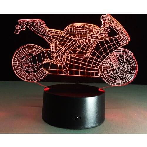 Motorcycle Colorful Nightlight 3d Table Lamp Night Lights Led Decorative Lampara Luminaria De Mesa Light