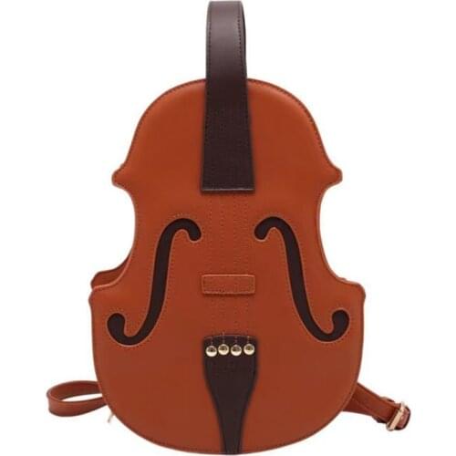 Ladies Simulation Violin Organ Guitar Pu Shoulder Messenger Bag European and American Fashion Creative Travel Shopping Backpack