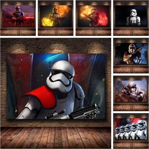 Star Wars Soldier Canvas Art Paintings Poster and Print Abstract Retro Wall Art Picture for Living Room Cuadros Home Decoration