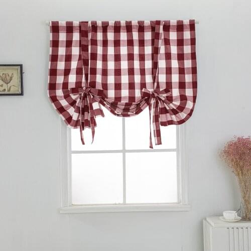 Rod Pocket Blackout Curtain Tie Up Shade Window Panels for Living Room and Bedroom Kitchen Windows Cafe Curtains
