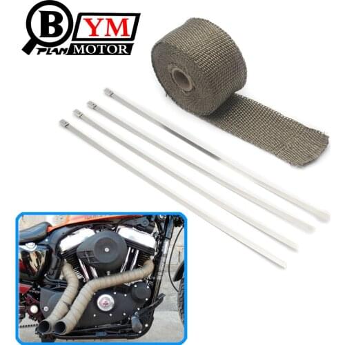 KKmoon Exhaust Pipe Header Heat Wrap Resistant Downpipe 10 Stainless Steel Ties 5mx5cm for Car Motorcycle Accessories & Parts