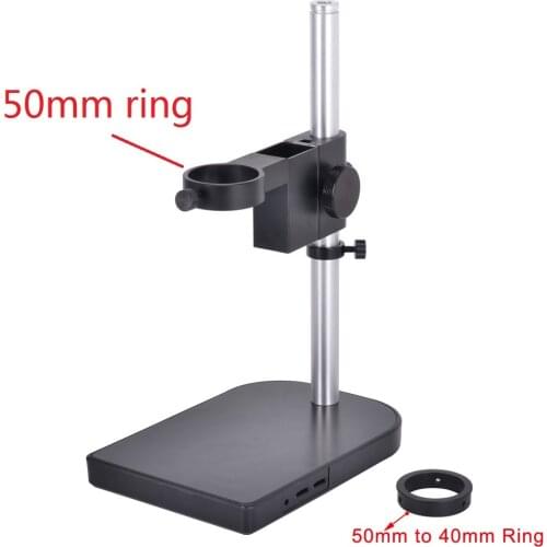 HAYEAR Lab Bracket Industry Stereo Digital Microscope Platform Camera Table Stand 50mm 40mm Dual Ring Holder Gear
