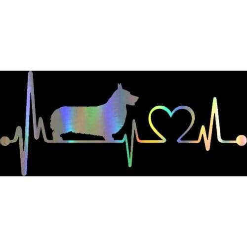 Hot Creative Pembroke Welsh Corgi Heart Beat Dog Funny Decals Vinyl Body Window Baby on Board Sticker Waterproof PVC