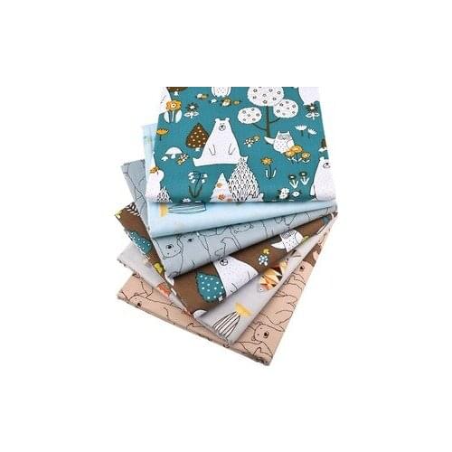 50*50cm Cotton Twill Printed Fabric DIY Handmade Patchwork Set 6/7/8 Pieces of Pure Cotton Floral Fabric AT267