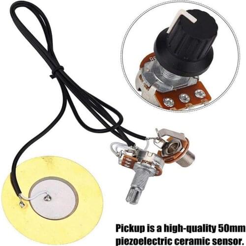 Piezo Pickup Set 50mm Potentiometer Ceramic Sensor Guitar Patch Pickup 2021 Sound Effect Parts Musical Instruments Pickup