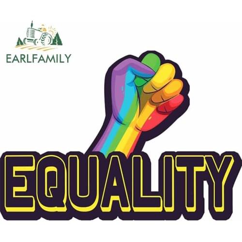 EARLFAMILY 13cm x 9.3cm For Equality Car Stickers Waterproof Decal Occlusion Scratch Sunscreen Motorcycle Suitable for JDM RV