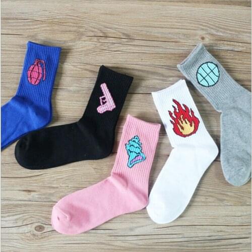 Fashion Creative Printing Hot Sale Women Socks Couples Cartoon Popular Style Sox High Quality Casual Funny Socks Spring Summer