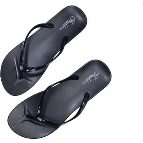 New fashion womens flip-flops summer solid color simple non-slip slippers beach slippers