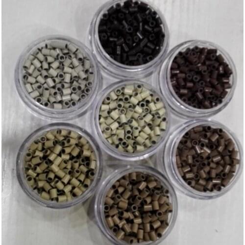 Wholesale Co Tube Silicon micro ring 1000pcs/lot silicon lined Micro Links Rings Beads Hair Feather Extensions