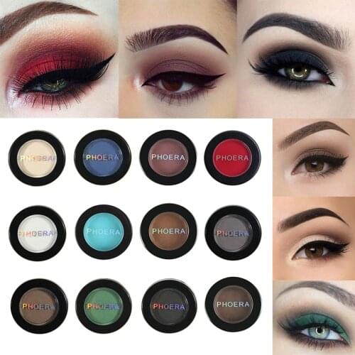 PHOERA Matte Colors Eyeshadow Palette Monochrome Waterproof Makeup Long Lasting Non-Smudge Women Beauty Face Cosmetics TSLM1