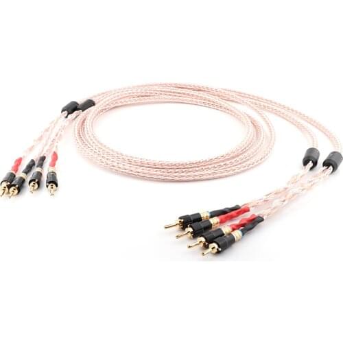 Pair 8tc 16core occ copper HiFi Speaker Wire hi-end Speaker Cable hifi audio video extend loudspeaker wire
