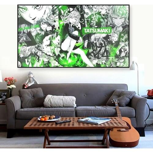 One Punch Man Poster Manga Anime Fabric Canvas Art Prints,50 x 70 cm,No Frame