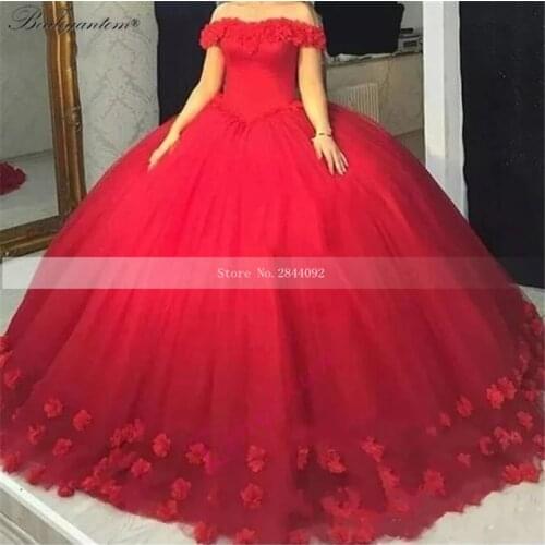 BM Luxury Lace Quinceanera Dresses 2021 Ball Gown Puffy Appliques 3D-Floral Crystals Lace-up Sweet 16 Dress Prom Gowns BM418