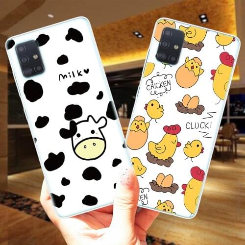 Cute Cartoon Rabbit Cat Duck Silicone Case Cover For Samsung A51 A71 A21S A01 A11 A31 A41 A10 A20 A30 A40 A50 A60 A70 A7 A8 Plus